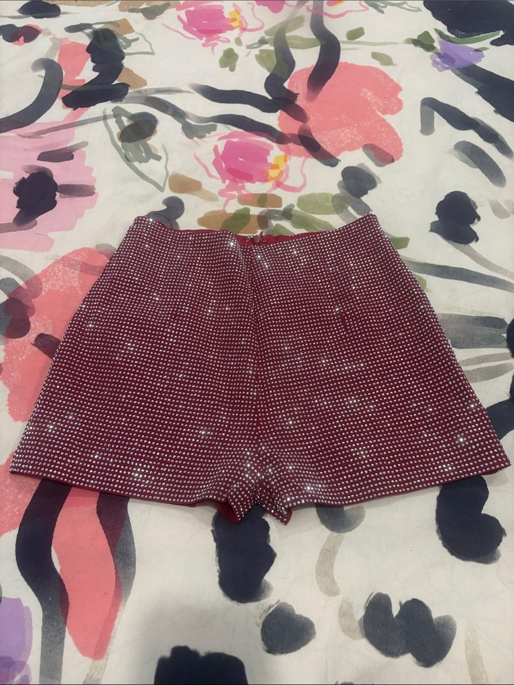High-Waist Red Sequin Shorts - Shimmering Party Style
